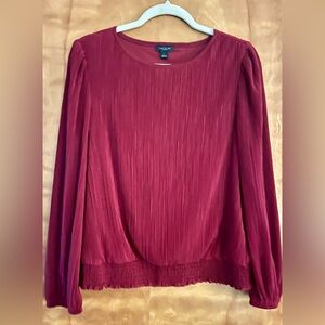 Ann Taylor Pleated Smocked Blouse